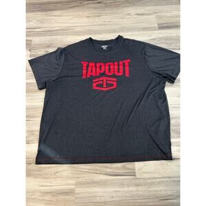 Tapout Shirt Mens 4XL Dark Gray Logo Crewneck Short Sleeve Stretch Activewear